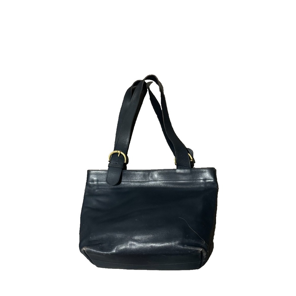 Vintage Coach 4140 Lafayette navy blue Glove-Tanned Leather Tote Bag USA Made